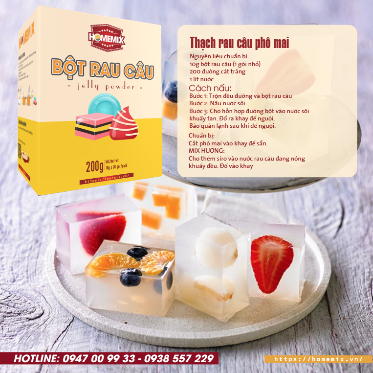HƯỚNG DẪN LÀM THẠCH RAU CÂU PHÔ MAI